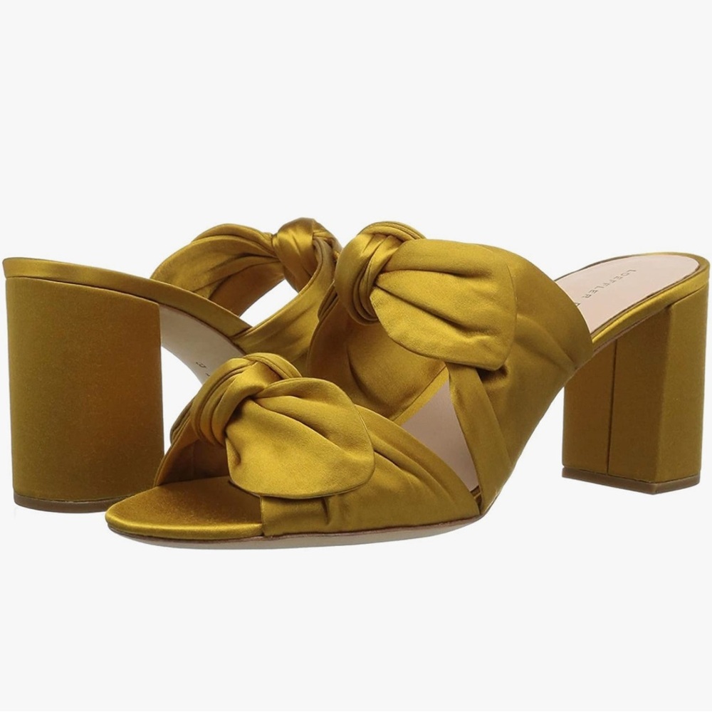 Loeffler Randall Women's Adele Double Knot Mule in color marigold size 5